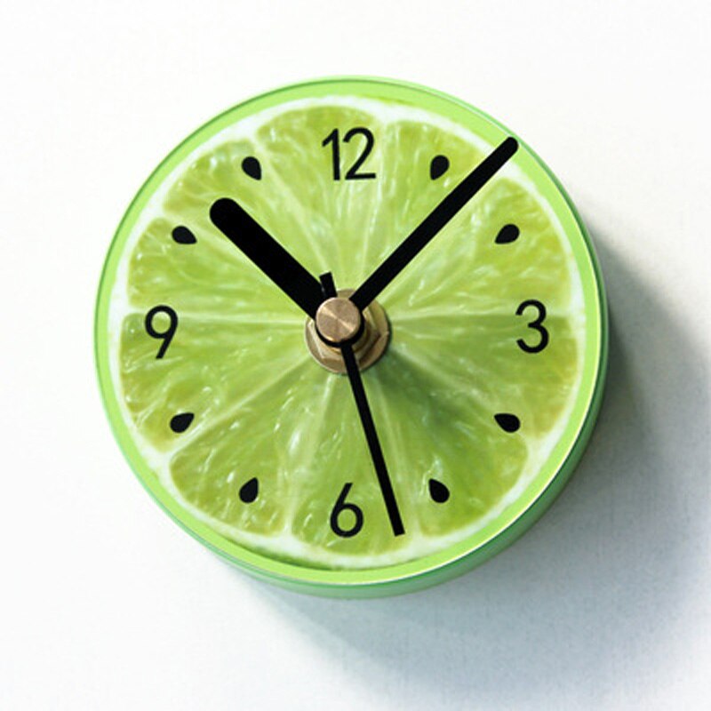 Frukt kylskåp magnet väggklocka kalk modern kök klocka heminredning kylskåp klocka frukt vägg konst klockor skrivbordsklocka: Kiwi frukt
