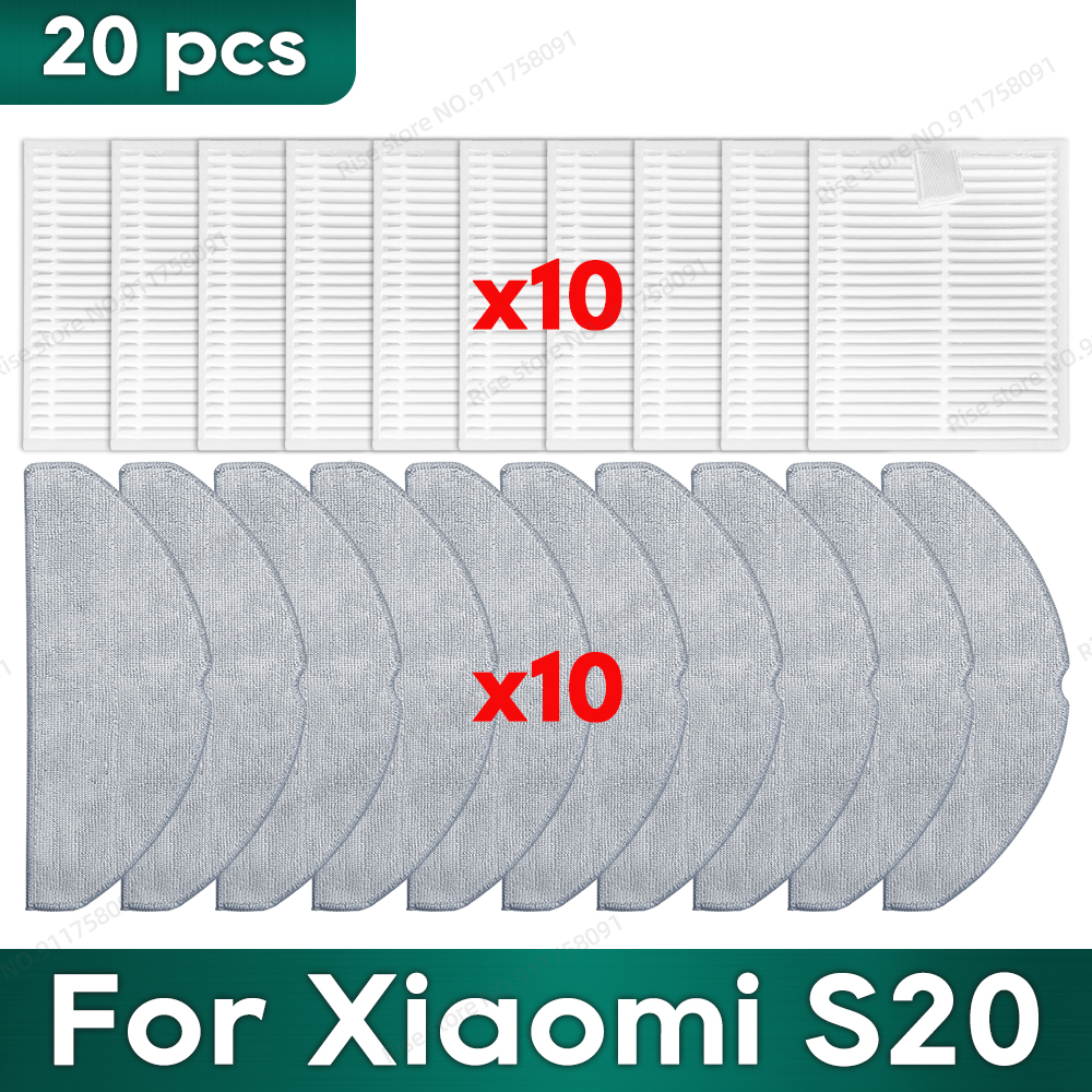Compatibel voor Xiaomi S20 (D106) Accessoires Hepa Filter Hoofdrolborstel Mop Doek Reserveonderdelen: Army Green