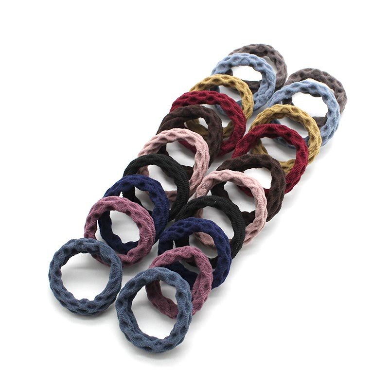 20 piezas audaz de jacquard elástica toalla anillo de banda de goma anillo pelo Pelo sin costuras durable de cabello accesorios para el cabello, cuerda