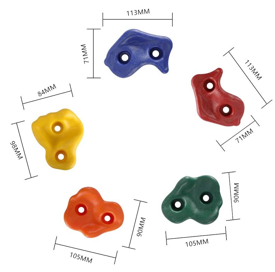 5Pcs Kleurrijke Kinderen En Volwassen Rock Muur Houdt Klimmen Rock Muur Grips Voor Indoor En Outdoor Speeltuin Spelen Set