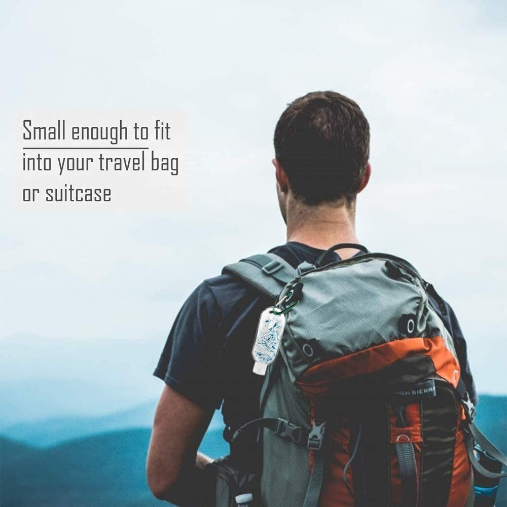 Capacity 60ml Travel Plastic Clear Keychain Bottles Leakproof Empty Containers Flip Cap Botes Para Gel Desinfectante Jars