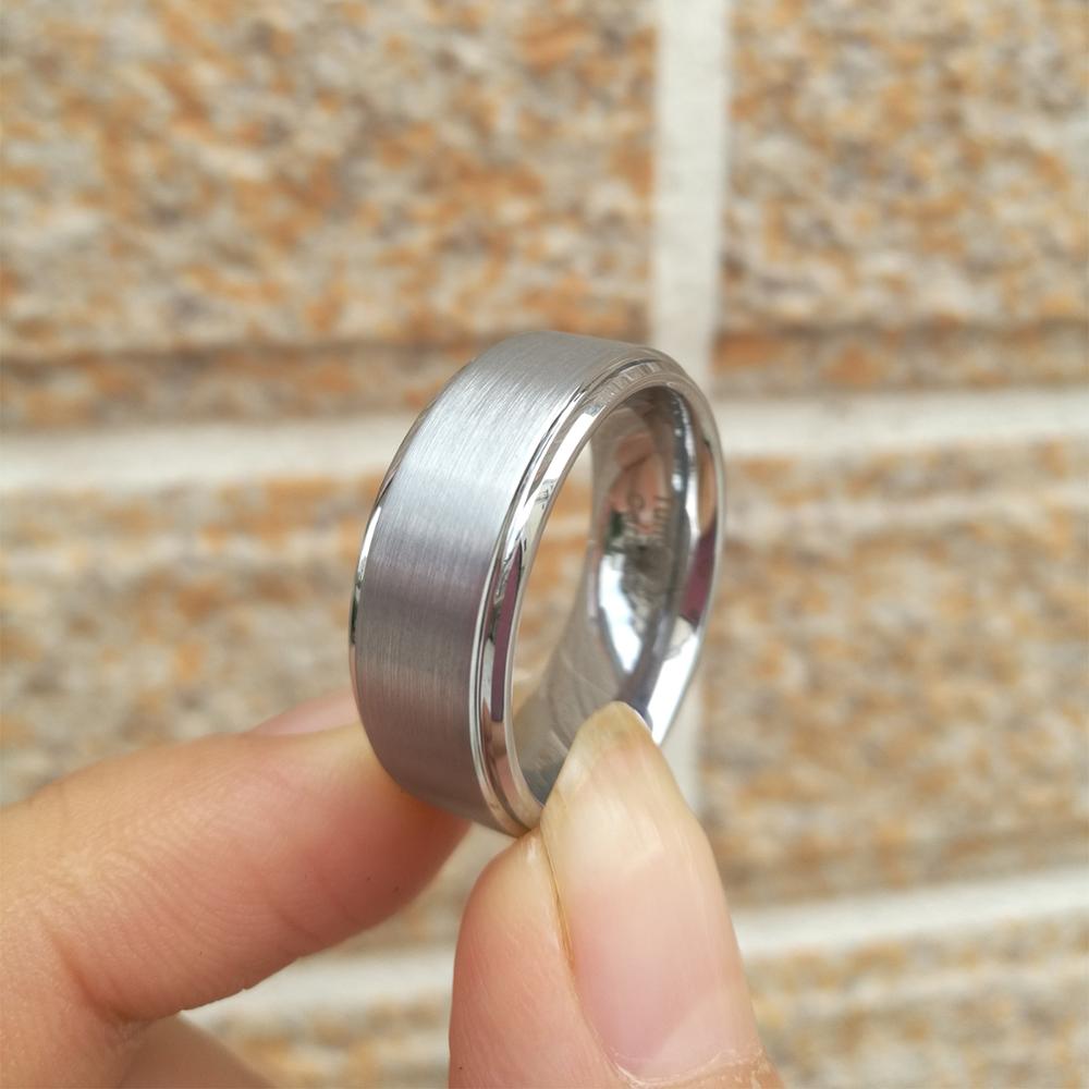 Newshe Heren Tungsten Carbide Wedding Ring 8 Mm Zilver Kleur Band Charm Ringen Voor Mannen Maat 8-13 TRX064