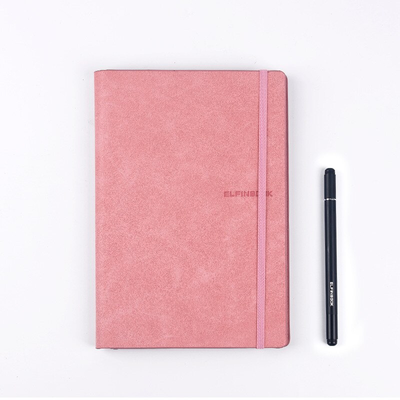 Carnet de notes A4 en cuir réutilisable, effaceur intelligent, copie d'applications, écriture répétée, carnet de poche Business, bureau, école, dessin, ,: Pink