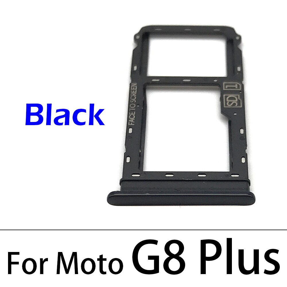 Mobile Phone SiM Tray For Motorola Moto G7 G8 G9 Play Plus Power SIM Card Slot SD Card Tray Holder Adapter: G8 Plus Black