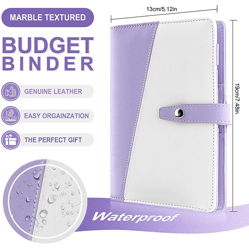 Budget Binder, For A6 Filler Paper,Loose Leaf Mini Binder Cover With Unique Snap Buckle,A6 Budget Binder For Budgeting