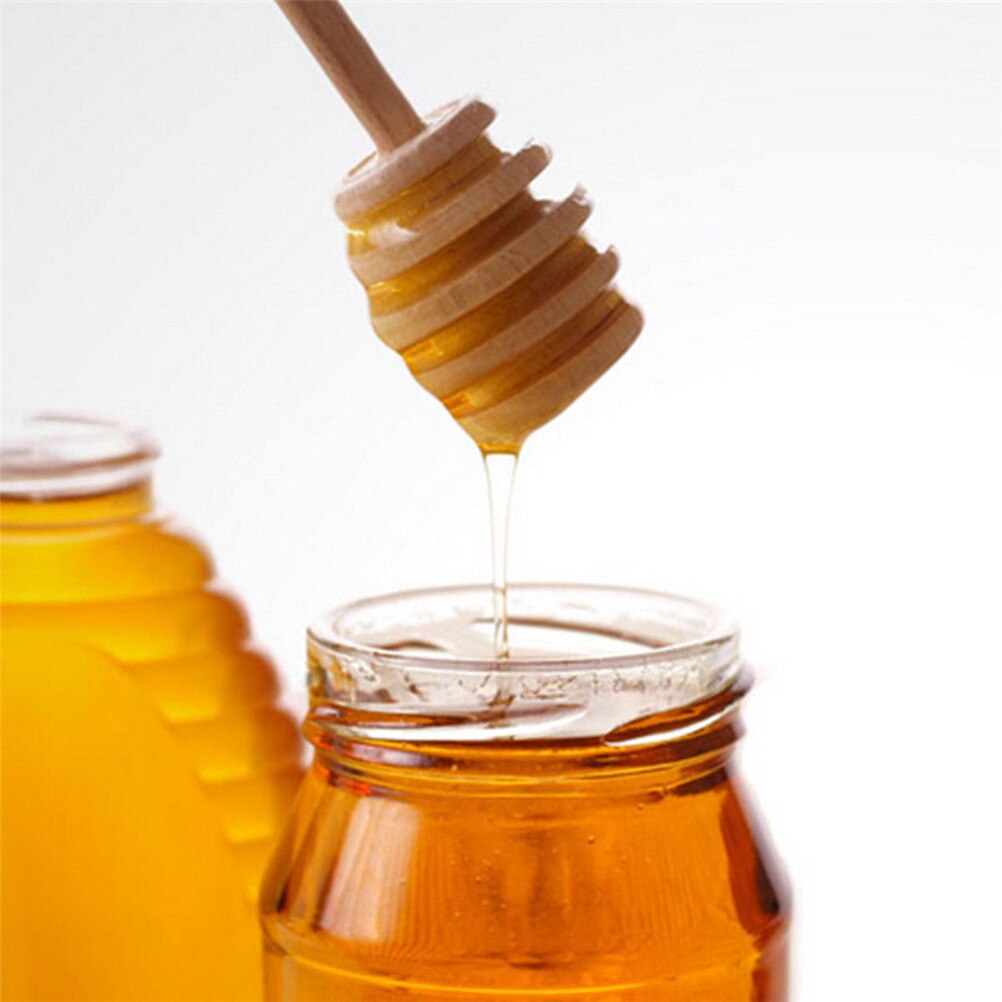 1Pc Praktische Lange Handvat Hout Honing Lepel Mengen Stok Dipper Voor Honing Jarsupplies Keuken Gereedschap