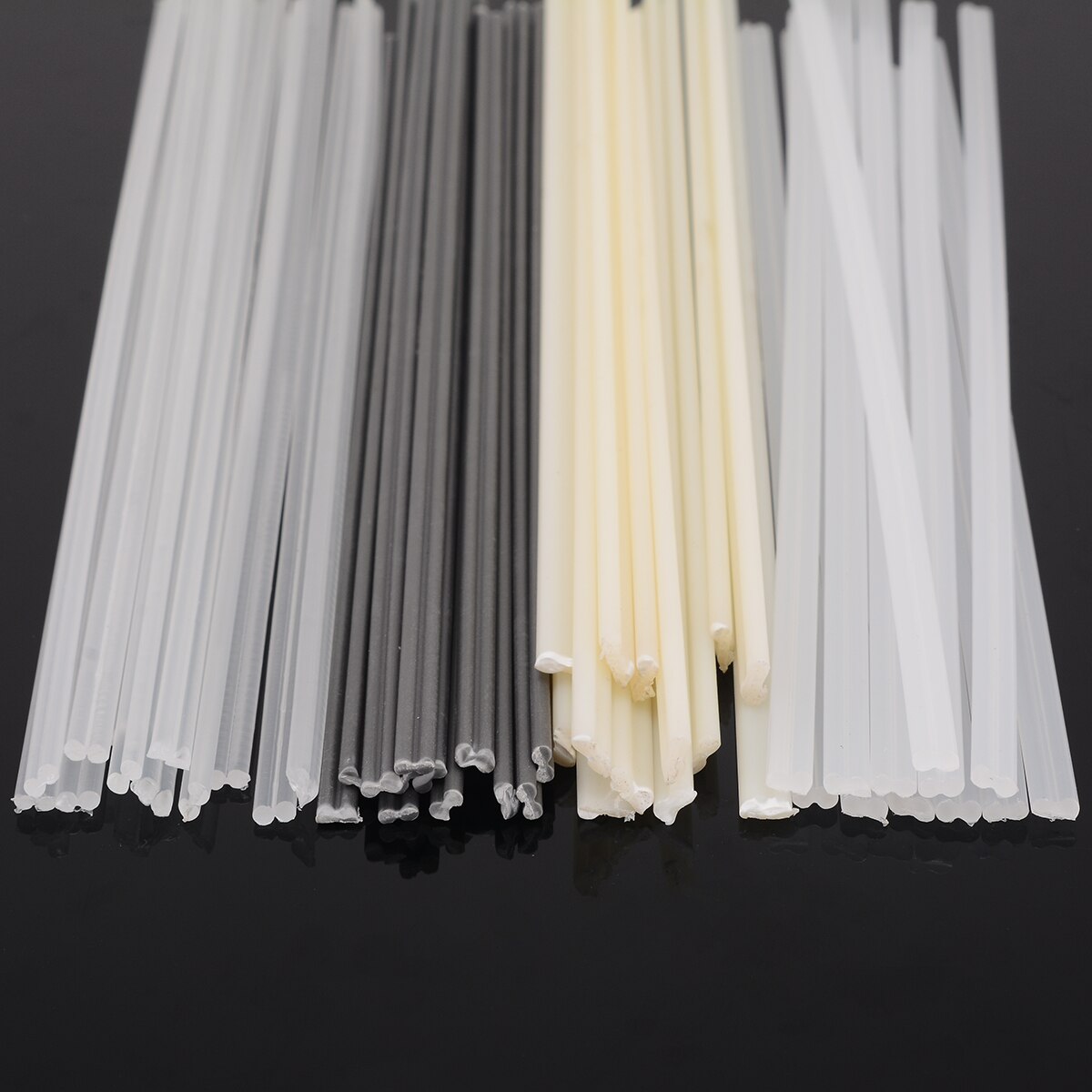 Tiges de soudage en plastique ABS/PP/PVC/PE, 50 pièces, réparation de pare-chocs, fournitures de soudage, couleur grise, blanche, noire, Beige