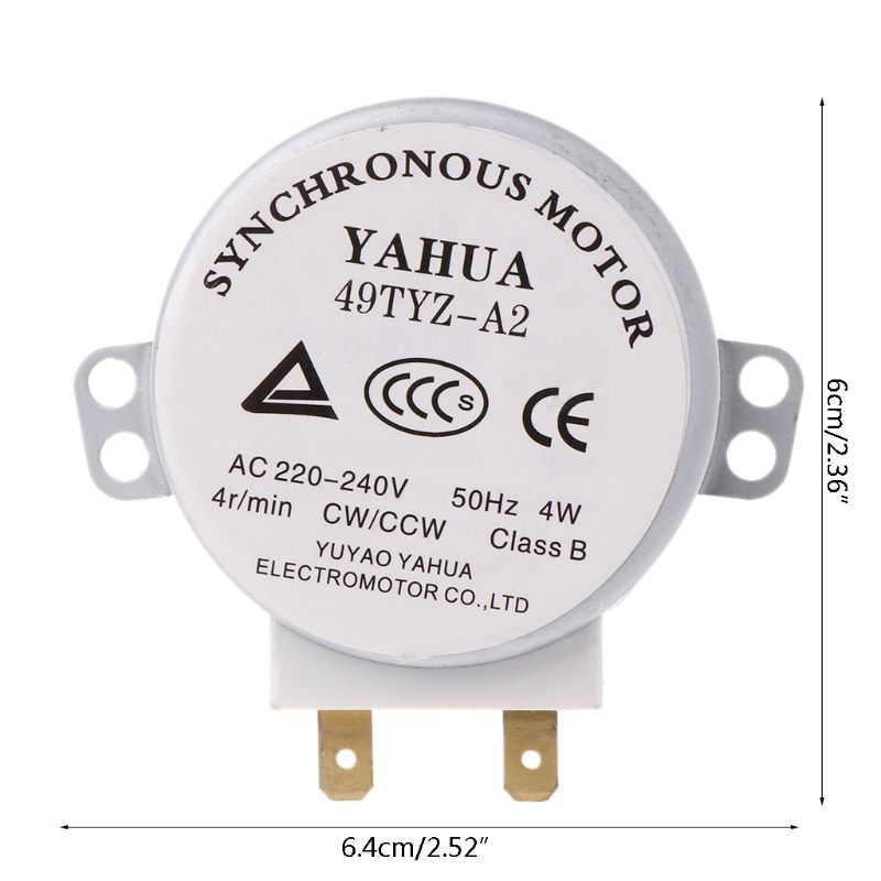 1Pc x silnik mikrofalowy CW/CCW 4 W 5/6 RPM AC 220-240V stół obrotowy synchroniczny 49TYZ-A2 Dropship