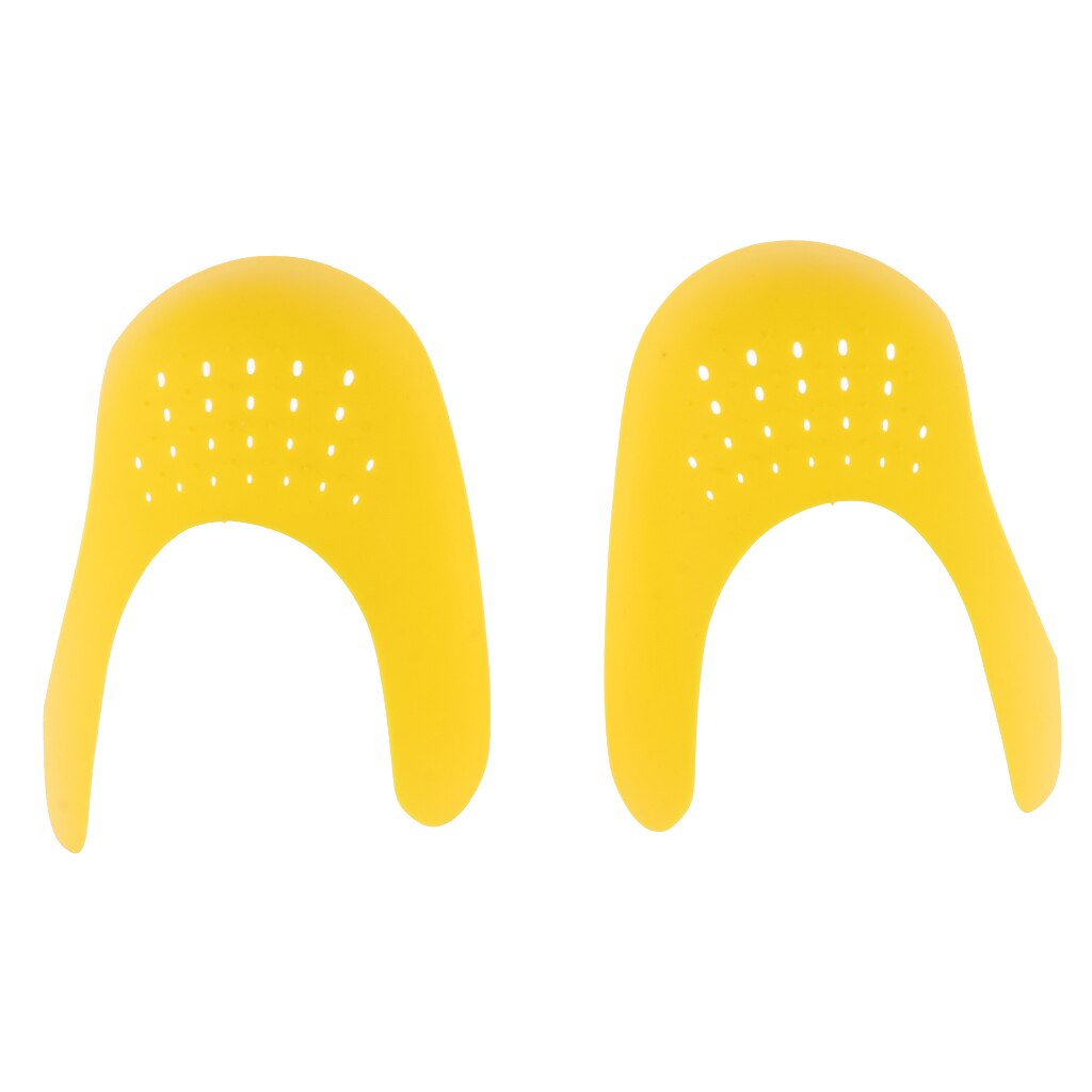 1 Pair Men Women Protector Toe Box Decreaser Wearable Inserts Anti Crease Comfort Cover: Yellow S