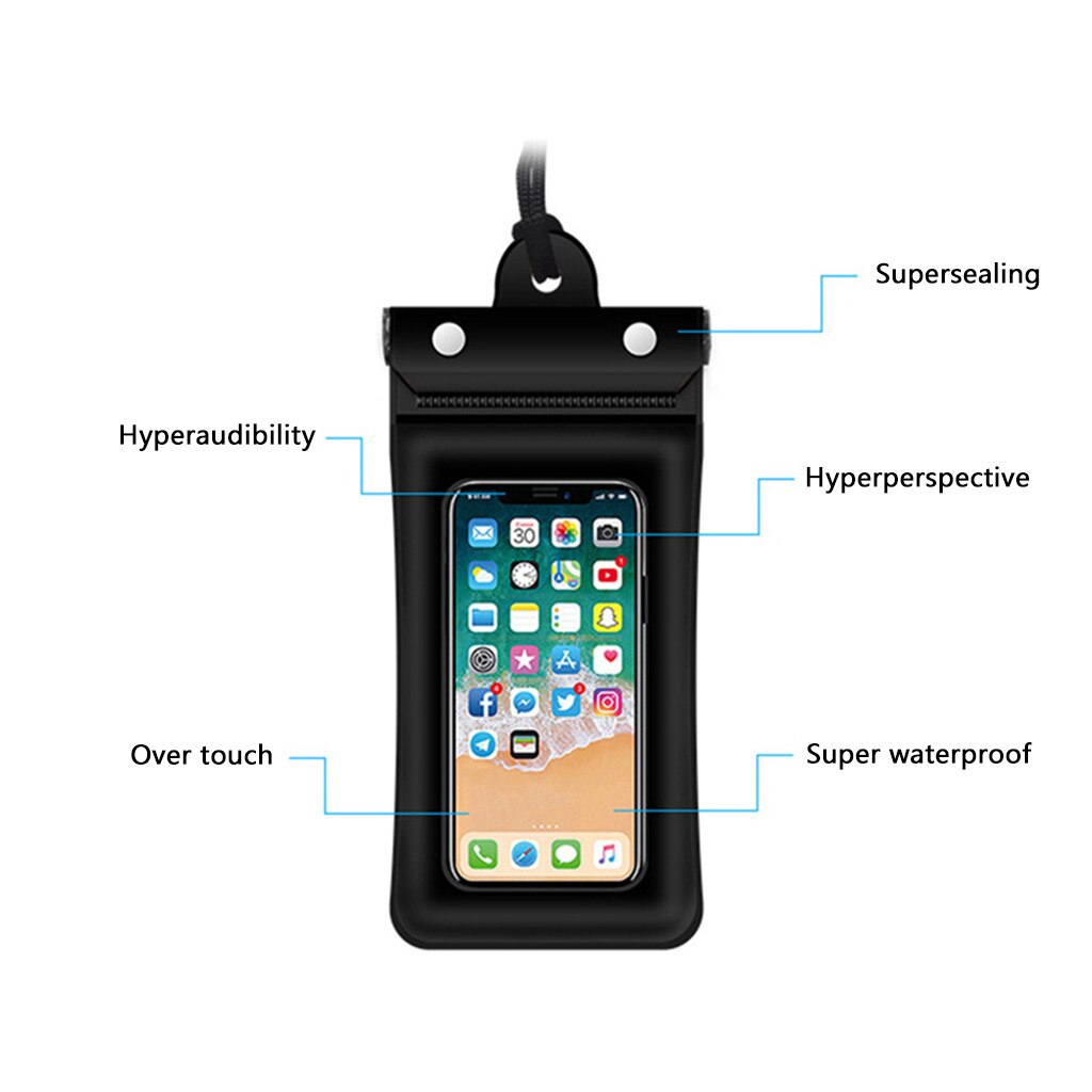 Waterdichte Tas Touchscreen Mobiele Telefoon Opbergtas Drie-Layer Verzegelde Opblaasbare Mobiele Telefoon Waterdichte Tas # YL5