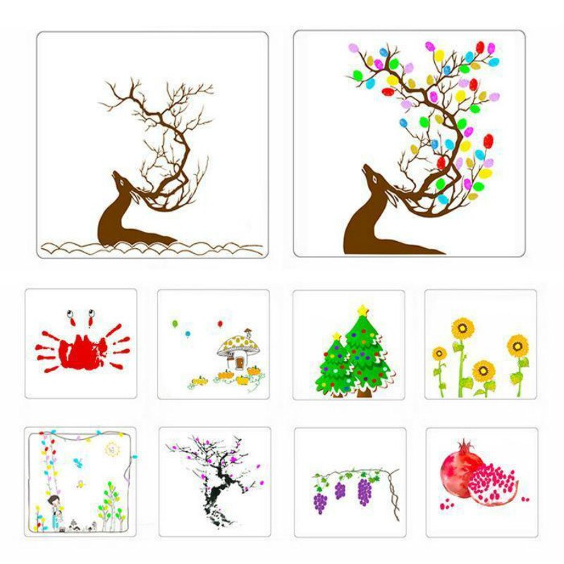 Livre de kit de peinture au doigt amusant 6/12 couleurs avec tampon encreur Enfants Graffiti Coloré Enfants Dessin Jardin Maternelle DIY Artisanat Jouet