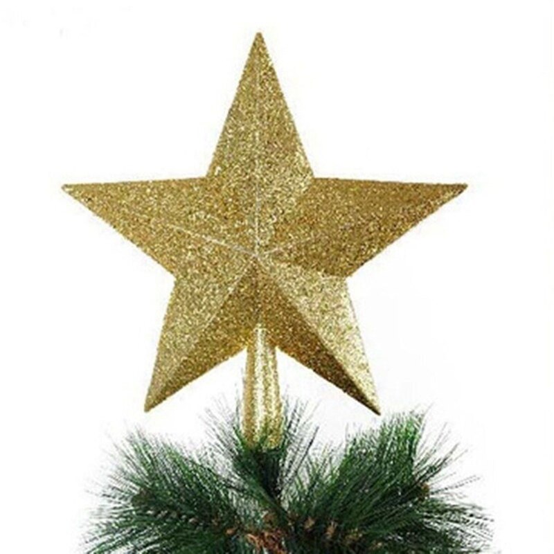 Glitrende stjerne juletræ topper splintresistent plast stjerne ornamenter juletræ dekoration festlig indretning