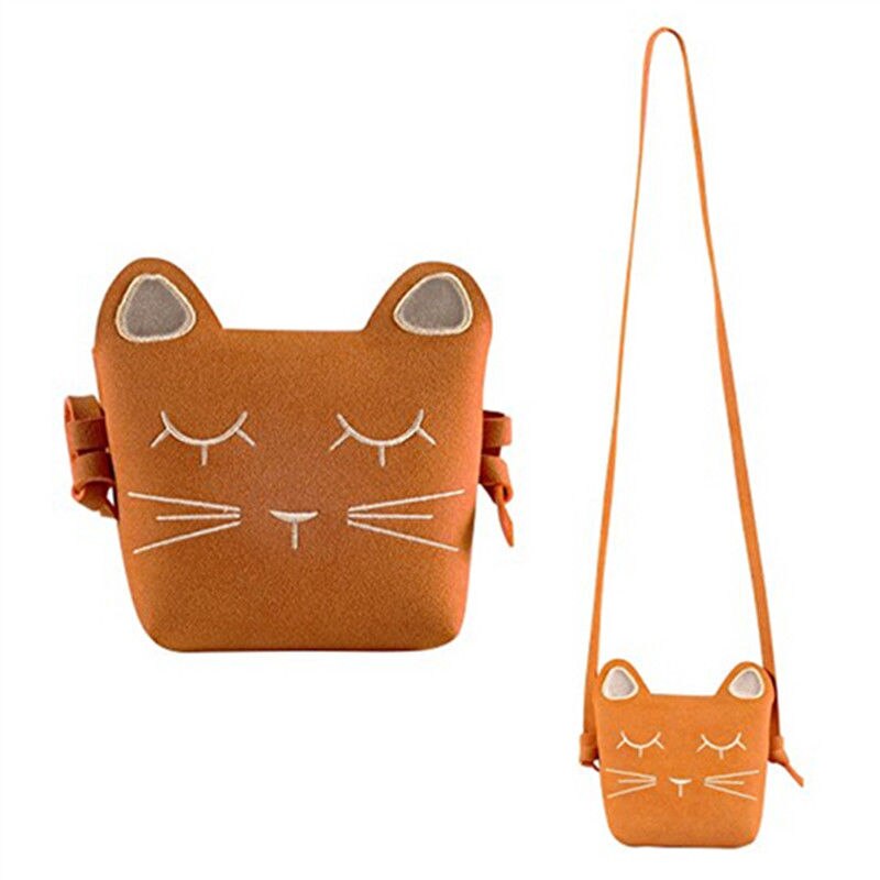 Leuke Single-Schoudertas Mini Leuke Kat Oor Schoudertas Messenger Snack bag Kids: Oranje