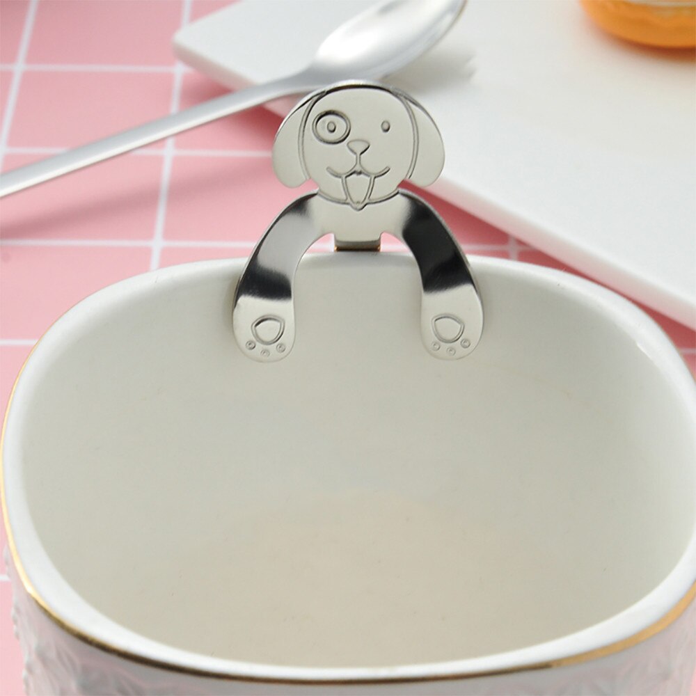 Cute Dog Spoon Long Handle Spoons Flatware Coffee Drinking Tools Kitchen Gadget Spoon