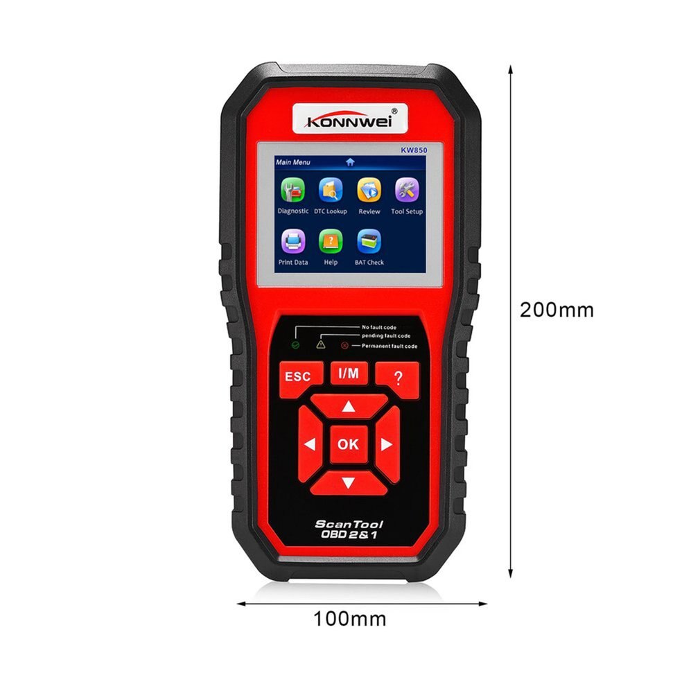 Konnwei  kw850 obdii eobd auto bil diagnostisk scanner kode læser bil køretøj scanning værktøj support 8 sprog