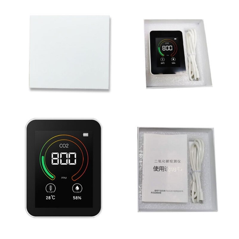 Portable Rechargeable CO2 Detector Air Monitor 400-5000 PPM Sensor Carbon Dioxide Meter 400-5000 PPM Tester