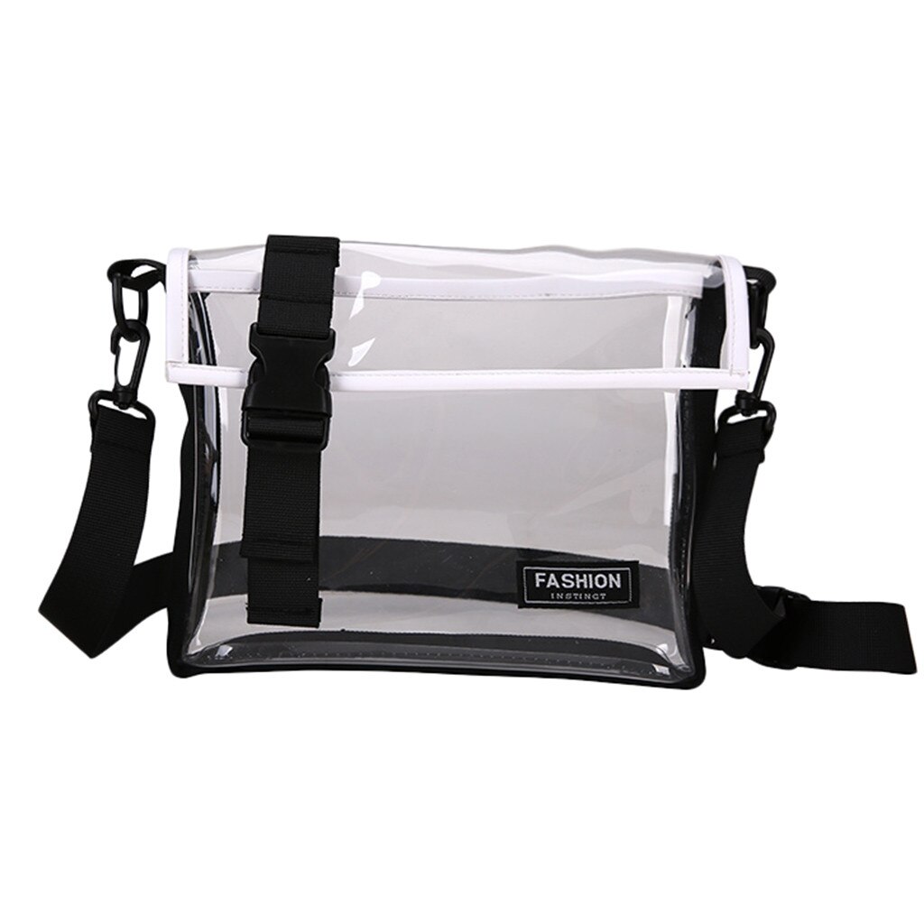 Vrouwen Kleine Vierkante Schoudertas Messenger Bag Meisjes Mode Transparante Straat Persoonlijkheid Veelzijdige Schouder Tas # LL: WHITE