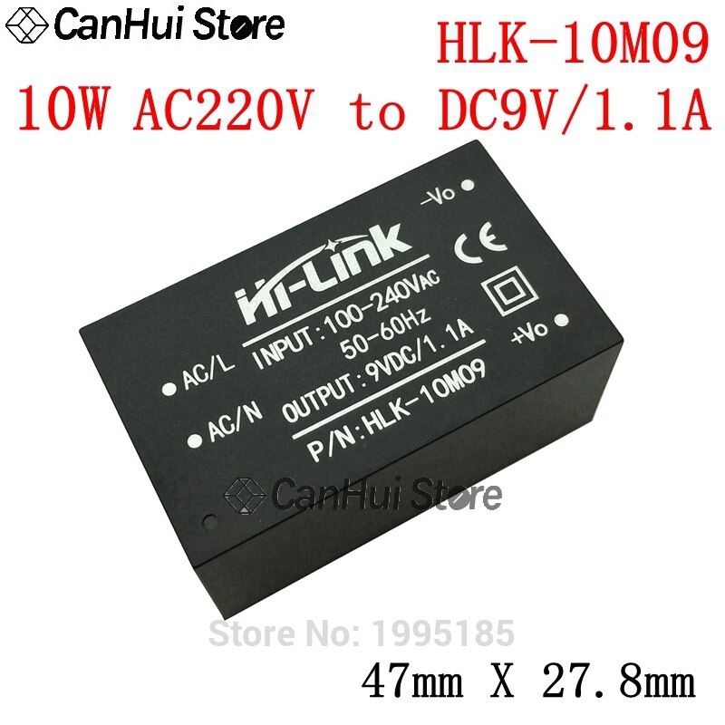 HLK-10M05 10M03/09/12/15/24 AC-DC 220V to 3.3V/5V/9V/12V/15V/24V Intelligent Household Mini Isolation Switch Power Supply Module: 10M09