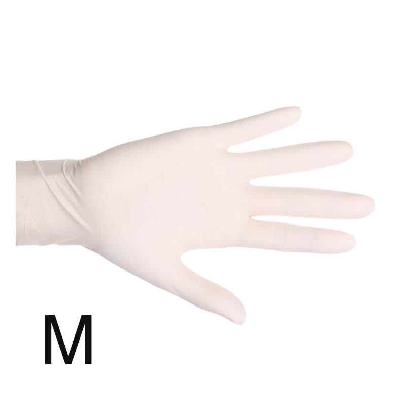 100 Uds guante de látex antideslizante Protector de manos guante elástico duradero blanco desechable guante ampliamente utilizado proteger sus manos: Marrón