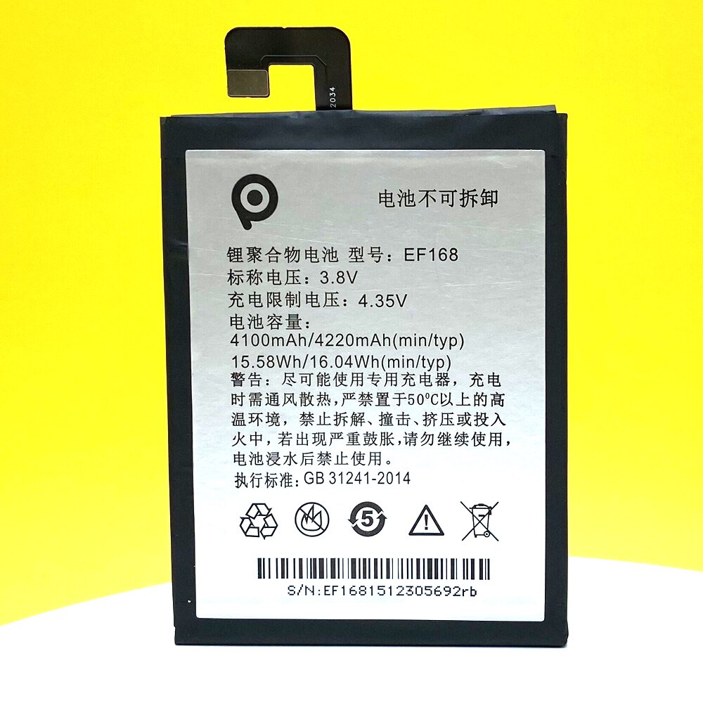 Batería EF168 de 4140mAh para teléfono, 100% Original, para PPTV King7 King7S PP6000, batería de + número de seguimiento