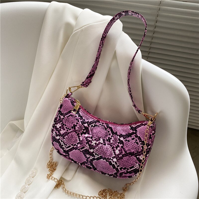 Lente Franse Stok Zak Vrouwen Enkele Schouder Cross Handbagage Oksel Knoedel Tas: Purple