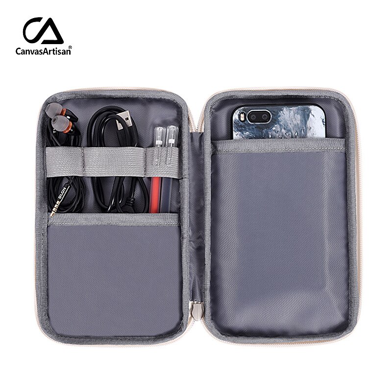 sac de rangement numérique organisateur de voyage étui pour accessoires chargeur batterie externe câble USB casque, fermeture éclair Portable, HS30-21