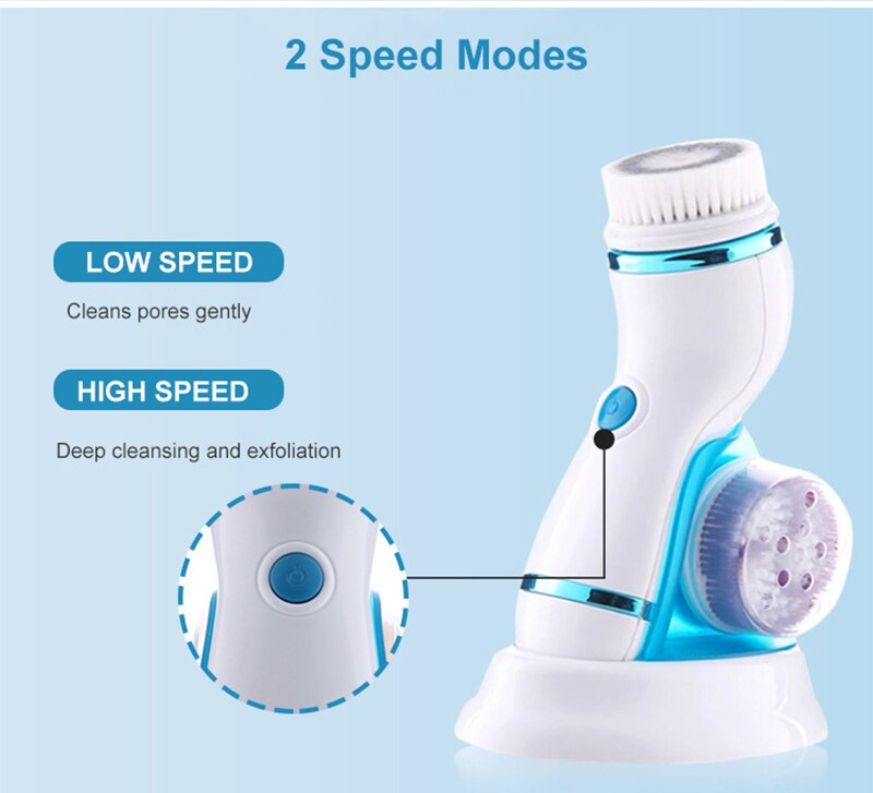 4 in1 Electric Face Cleanser Facial Washing Brush Ance Blackhead Remover Deep Cleansing USB Rechargeable Cleaning Machine