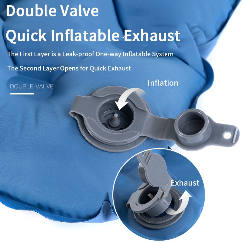 Naturehike 40d nylon tpu dobbel airbag utendørs oppblåsbar matte ultralett sammenleggbar madrass sovepute for puter