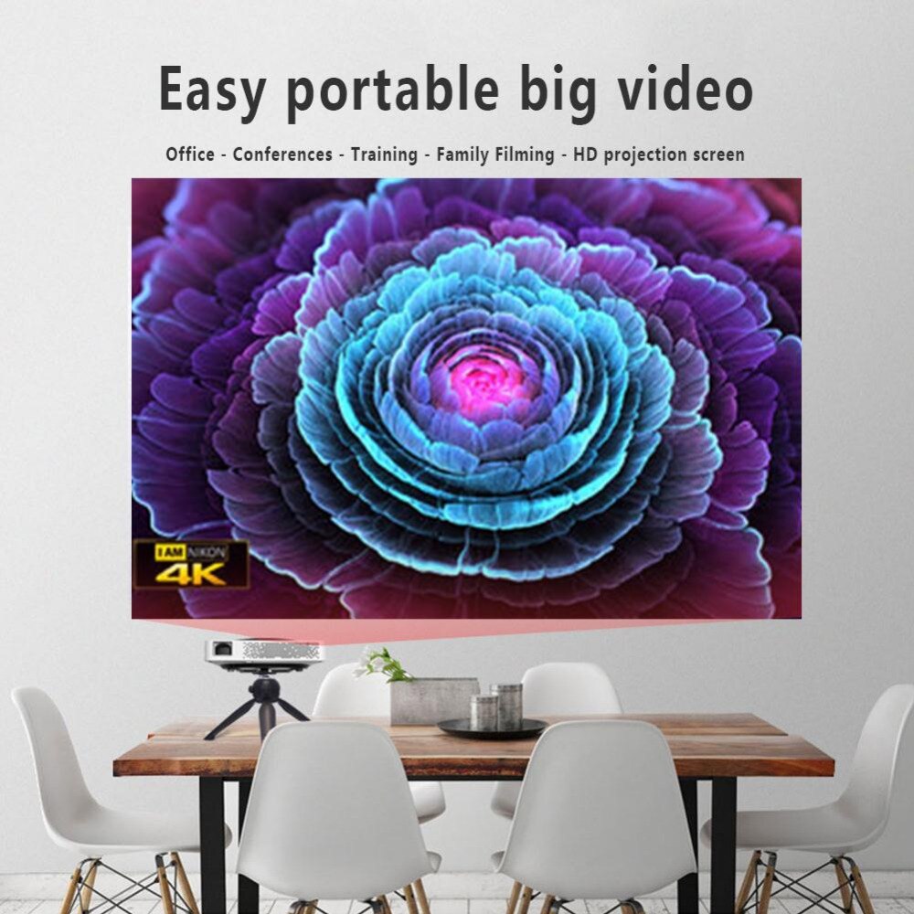 Portable Collapsible 84 inch 16:9 Projector White Projection Screen For HD Projector Home Theater Cinema Movies Party