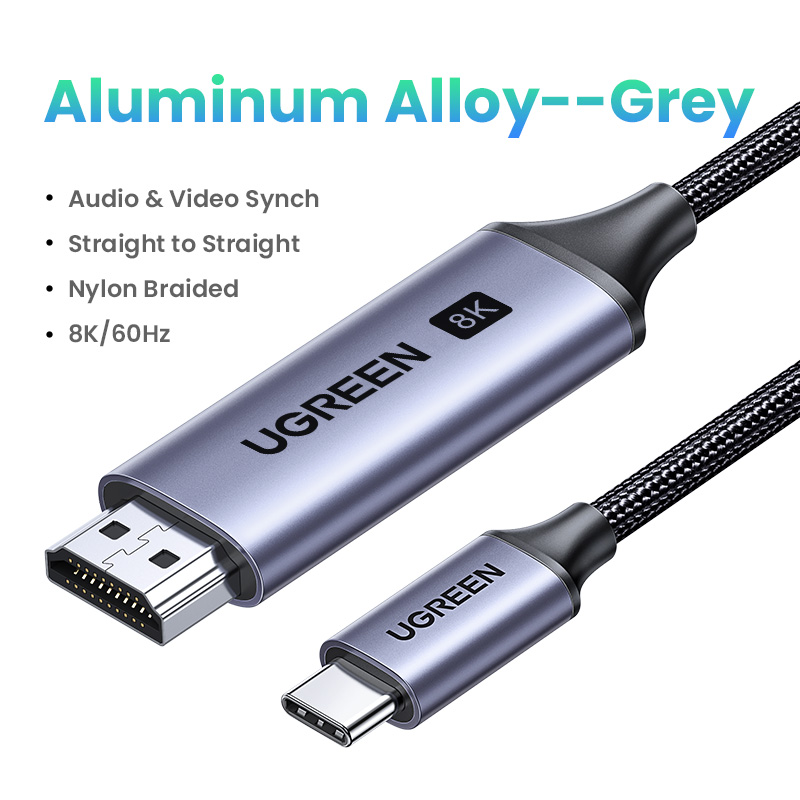 UGREEN kabel USB C do 8K HDMI kompatybilny 8K/60Hz 4K/120Hz dla MacBook Pro iMac iPad Pro dla Samsung Galaxy USB typu C do HD 2.1: Black / 3 m