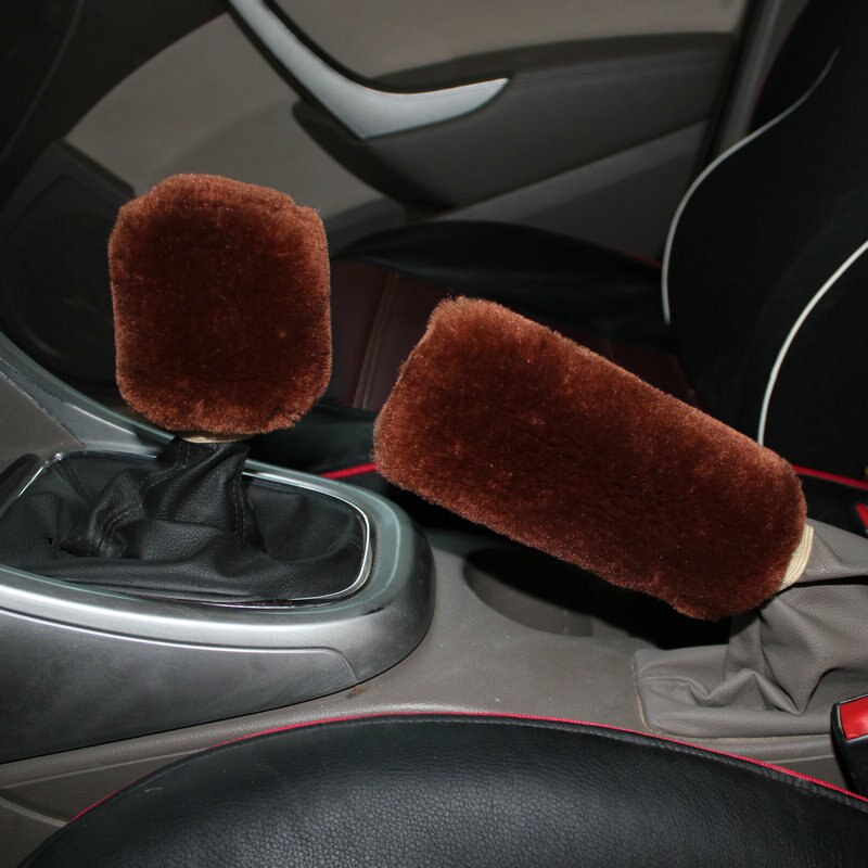 Soft Fur Car Gear Shift Collars Gear Knob Cover Universal Gear Shift Boot and Handbrake Grip Handbrake Cover For Honda Civic