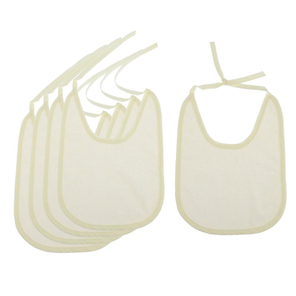 Baberos grandes-5 piezas-cobertura Extra-absorbente de Baba suave, fácil de lavar, se adapta a niños pequeños, niños grandes, adultos: Yellow