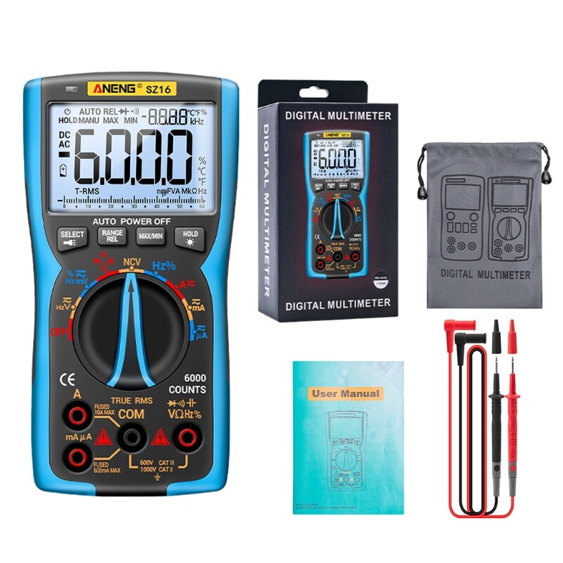 Multimeter Voltage Tester Measuring AC/DC Voltage Current Capacitance Resistance