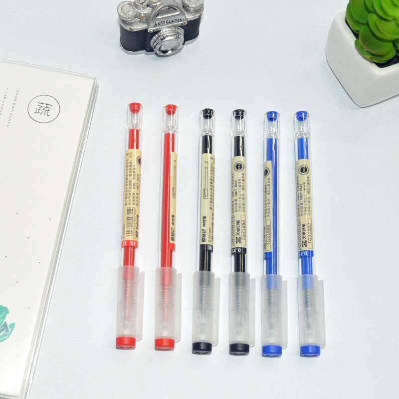 3 st japanska 0.35mm fina gelpennor blå/svarta/röda pennor skolpenna kontor student skrivande brevpapper skolmaterial
