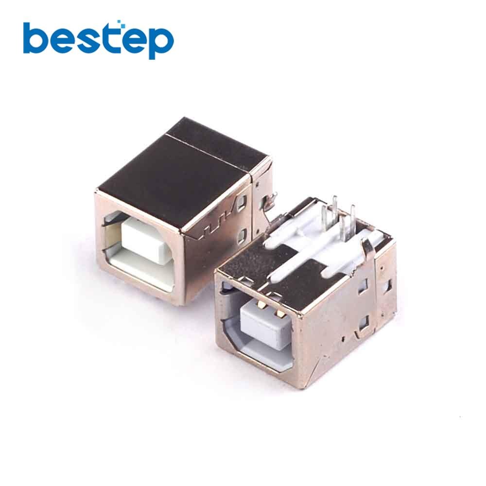 20PCS USB Socket USB-B 90 Degree Bend Needle Female