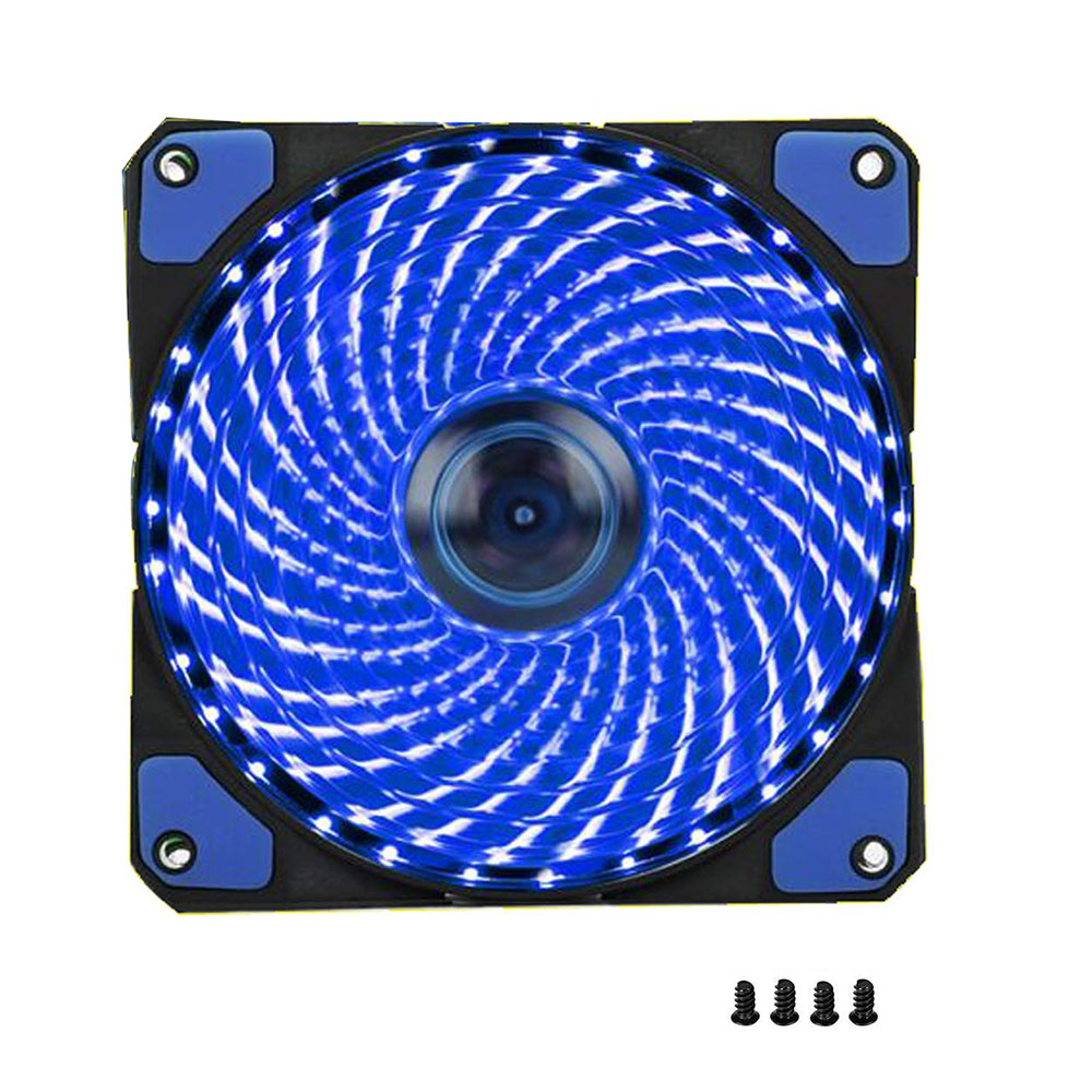 1Stck PC Computer Fall Fan 120mm 33 LED Leise Lüfter Kühlkörper Kühlung Für Computer Fällen, CPU Kühler Und Heizkörper Ultra Ruhig: Blau