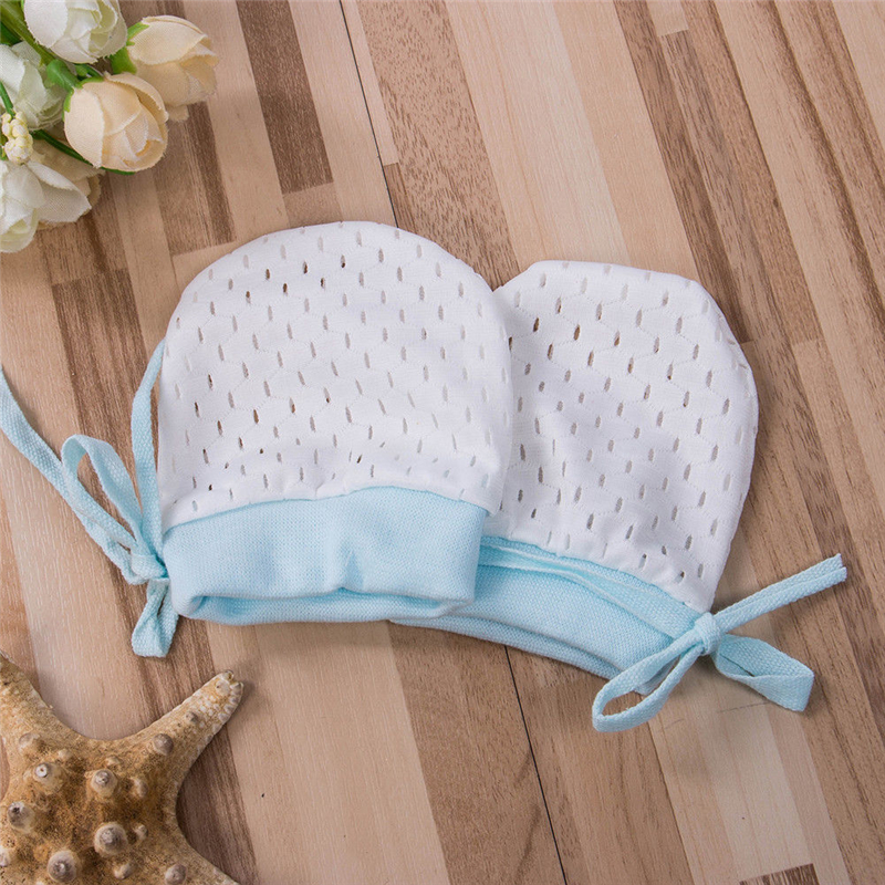 UK 1 Pair Newborn Anti Scratching Gloves Ice Silk Soft Mitten Protection Gloves