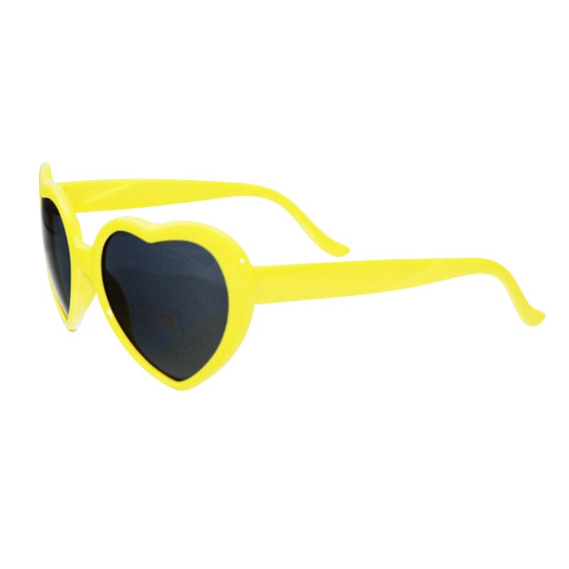 Gafas con efectos en forma de corazón de amor, cambian a ver las luces forma de corazón por la noche, gafas de difracción romántica para mujeres y niñas: Yellow