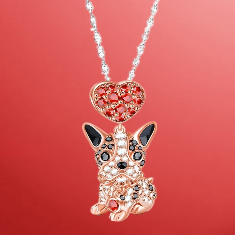 Prachtige Mode Hond Ketting Natuurlijke Glanzend Zirkoon Hond Ketting Casual Elegante Vrouw Ketting Dames Sieraden Banket Sieraden