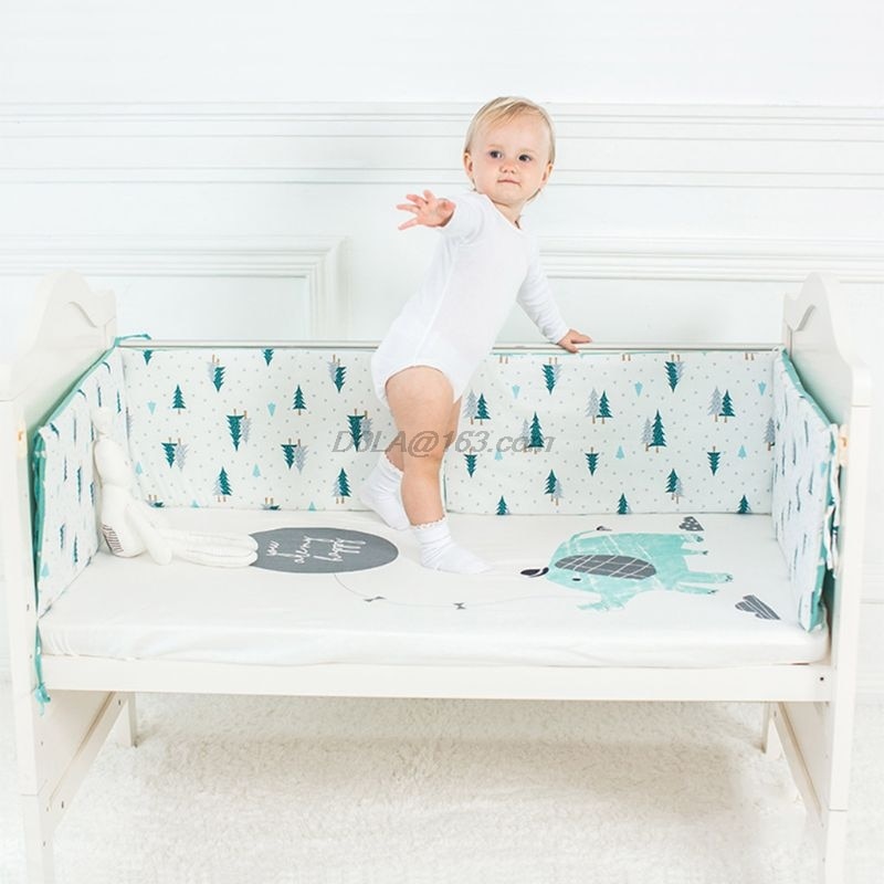 1 pc toddler baby krybbe kofangere pad til barneseng sikkerhed universal anti-kollision liners protector sengetøj: 2