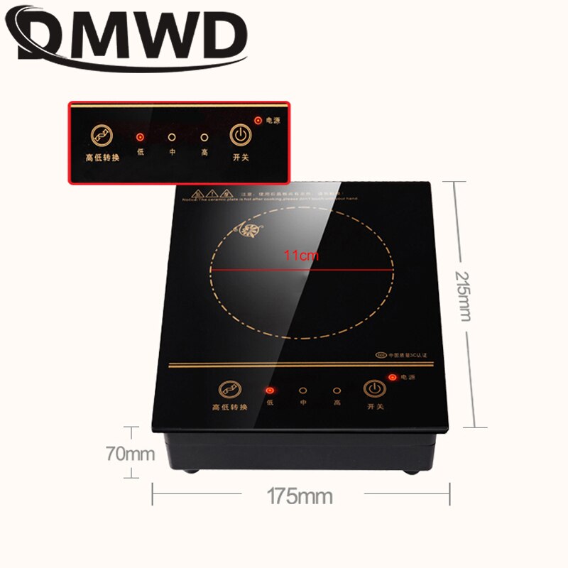 DMWD Electric Magnetic Induction Cooker Wire Control Mini Embedded Hotpot Hob Burner Waterproof Pot Tea Boiler Stove Cooktop