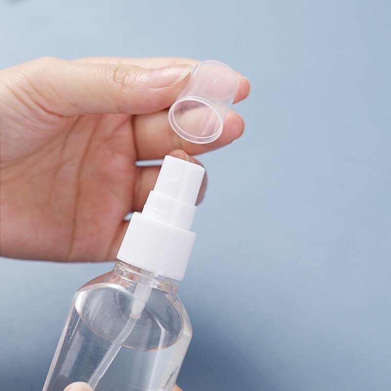 Botella vacía de desinfectante de manos, 30ml-50ml, 5 uds., a prueba de goteo, para viaje, espray de niebla fina con llavero, Alcohol, artículos de tocador, jabón líquido