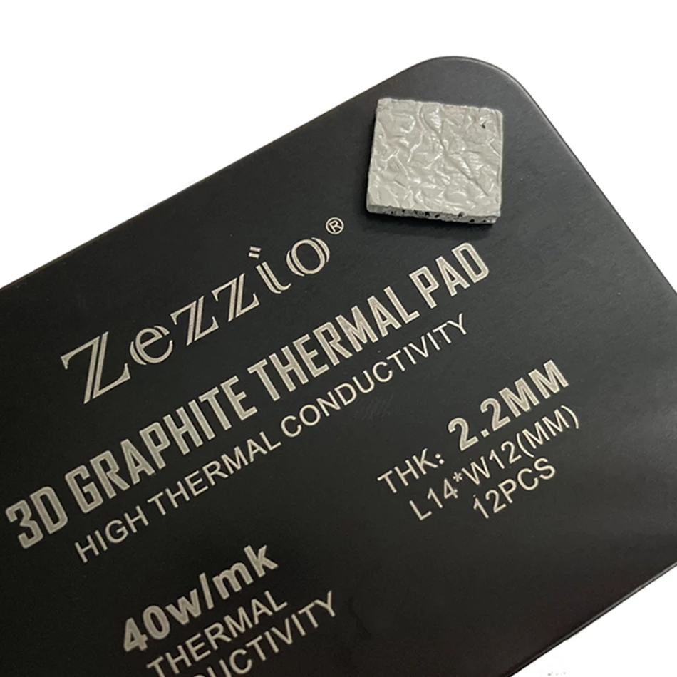 Zezzio 3D Graphite Thermal Pad 40W/mk IC Graphene Cooling 3090/3080 Memory Thermal Silicone Grease Pad for GDDR6X VRAM