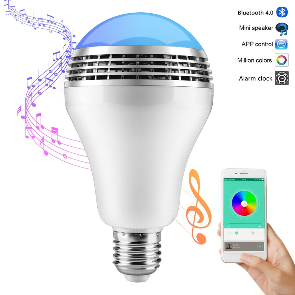 [DBF] Intelligente E27 10W RGB LED Muziek Lamp Smart Verlichting Kleurrijke Dimbare Speaker Lamp Met APP afstandsbediening