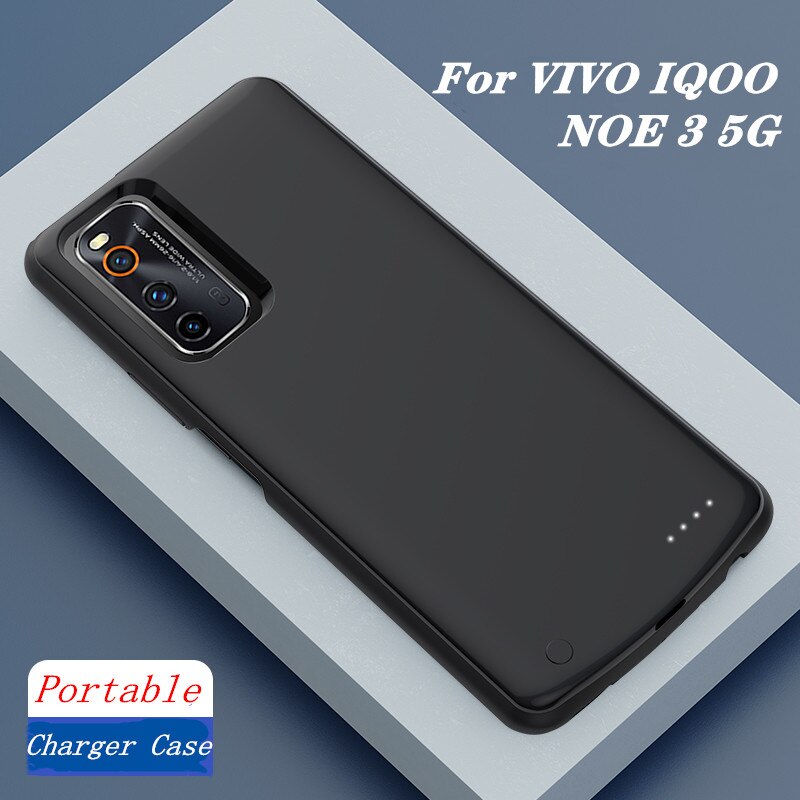 6800mAh Portable Phone Battery Power Case For VIVO IQOO NOE 3 5G Power Bank Case For VIVO IQOO NOE 3 5G Backup Battery Charger