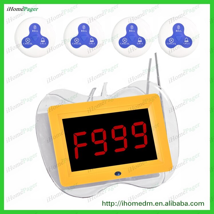 Modern restaurant equipment Receiver support MAX 500pcs call buttons guest paging system led display board