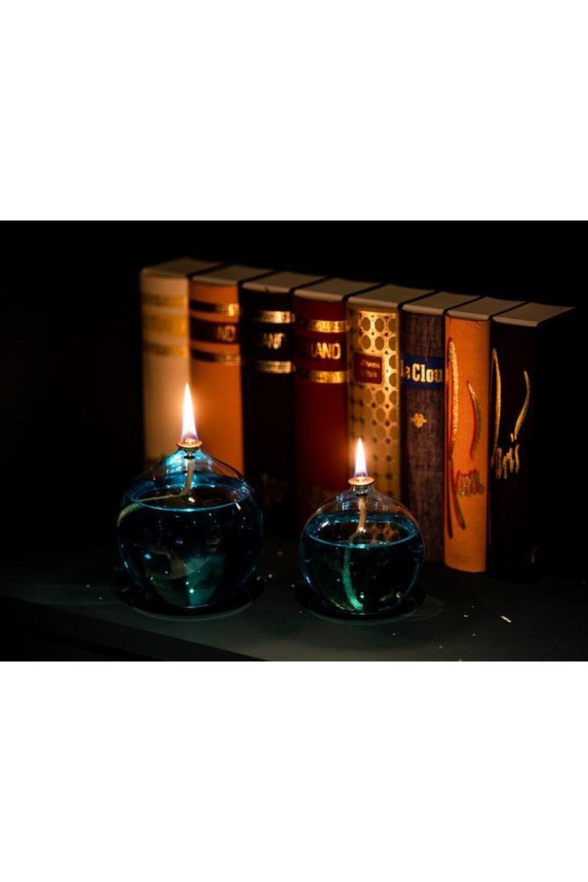 Sphere Glass Oil Lamp Set of 2 + Oil Lamp