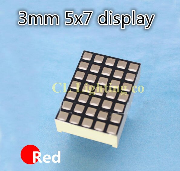 Factory 3mm digital tube 5x7 Square LED Dot Matrix Display 5*7 Red LED display common cathode anode