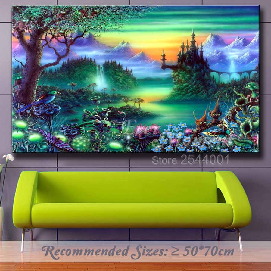 Ever Moment DIY Diamond Painting Cross Stitch Magic Castle Bird Frog Fantasy Scenery Decorative Needlework Mosaic ASF1060