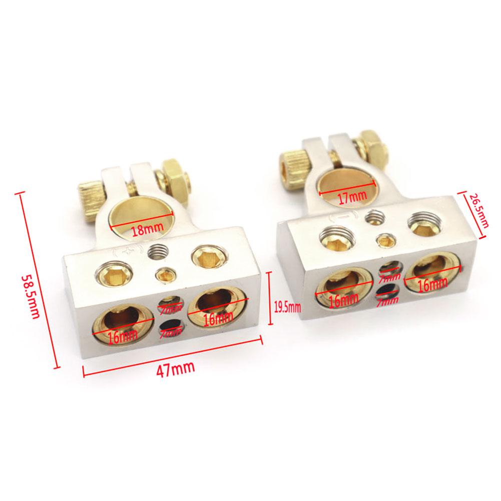 Negative Terminal Positive Terminal Car Battery Terminal Clamp Connectors Kit Gold-plated Adapter Set Car Accessories: Default Title